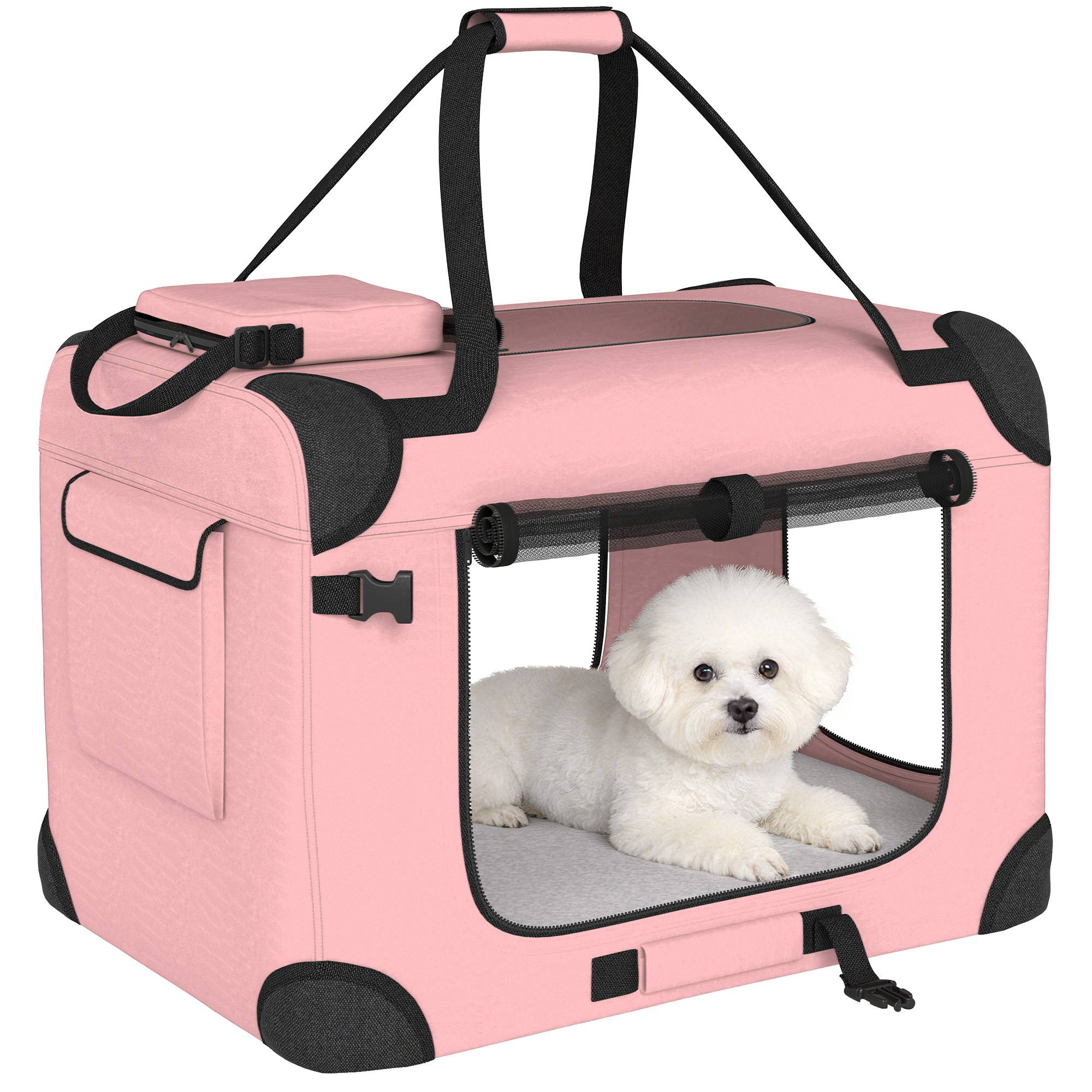 Sac de transport en tissu Oxford pour chat et chien pliable 60x41x41 Rose - ComfortXL Outdoor Living - Image 1