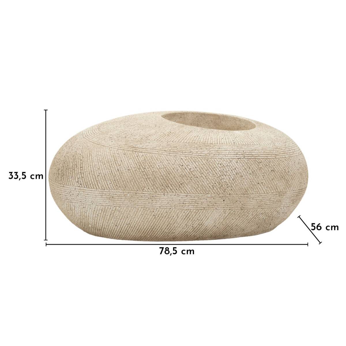 Paris Prix - Cache-Pot Effet Pierre "Stone" 78cm Gris - Image 7