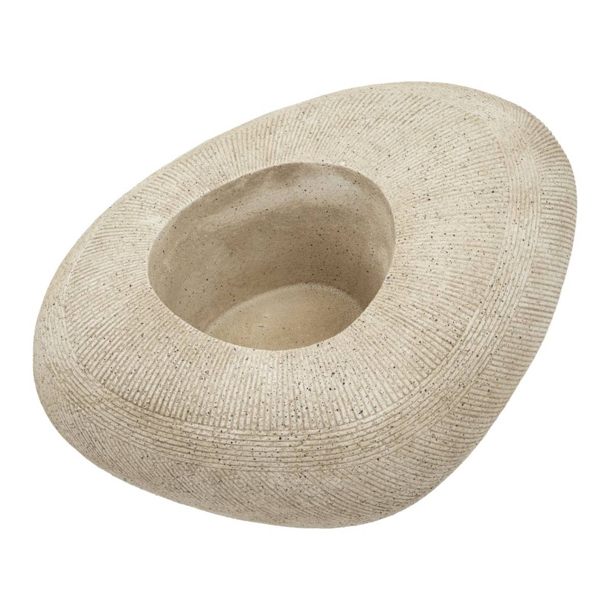 Paris Prix - Cache-Pot Effet Pierre "Stone" 78cm Gris - Image 3