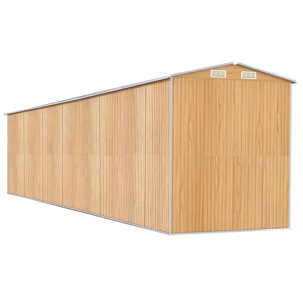 Vidaxl - Abri de jardin Marron clair 192x938x223 cm Métal galvanisé 18m² vidaXL 3147480 - Image 7