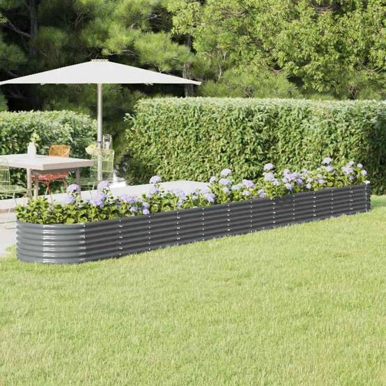 Carré potager ovale acier galvanisé jardin Anthracite 512x80x36 cm – ComfortXL Outdoor Living - Image 1