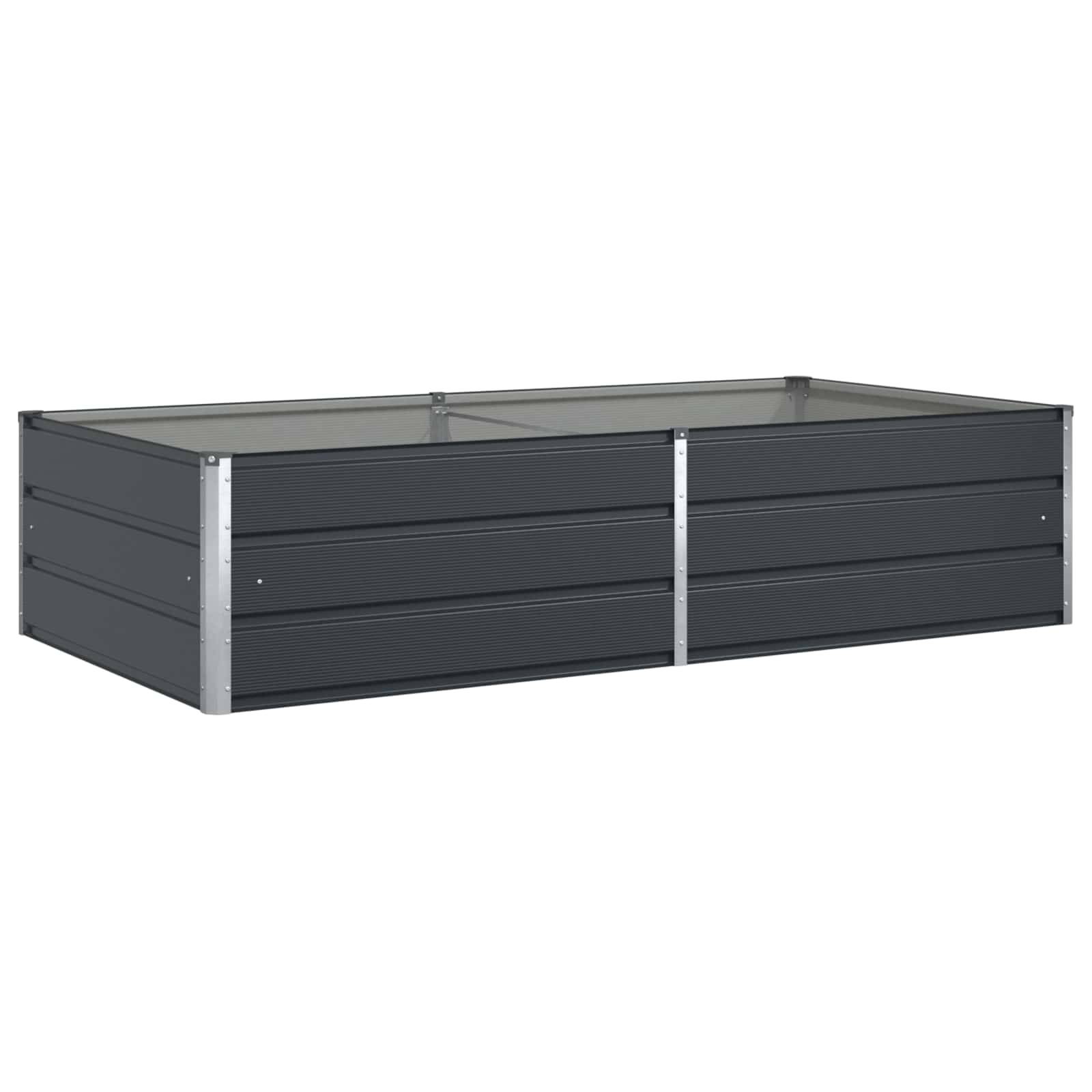 Jardinière acier galvanisé anthracite 195 x 100 x 45 cm - PANGIVO - Image 2
