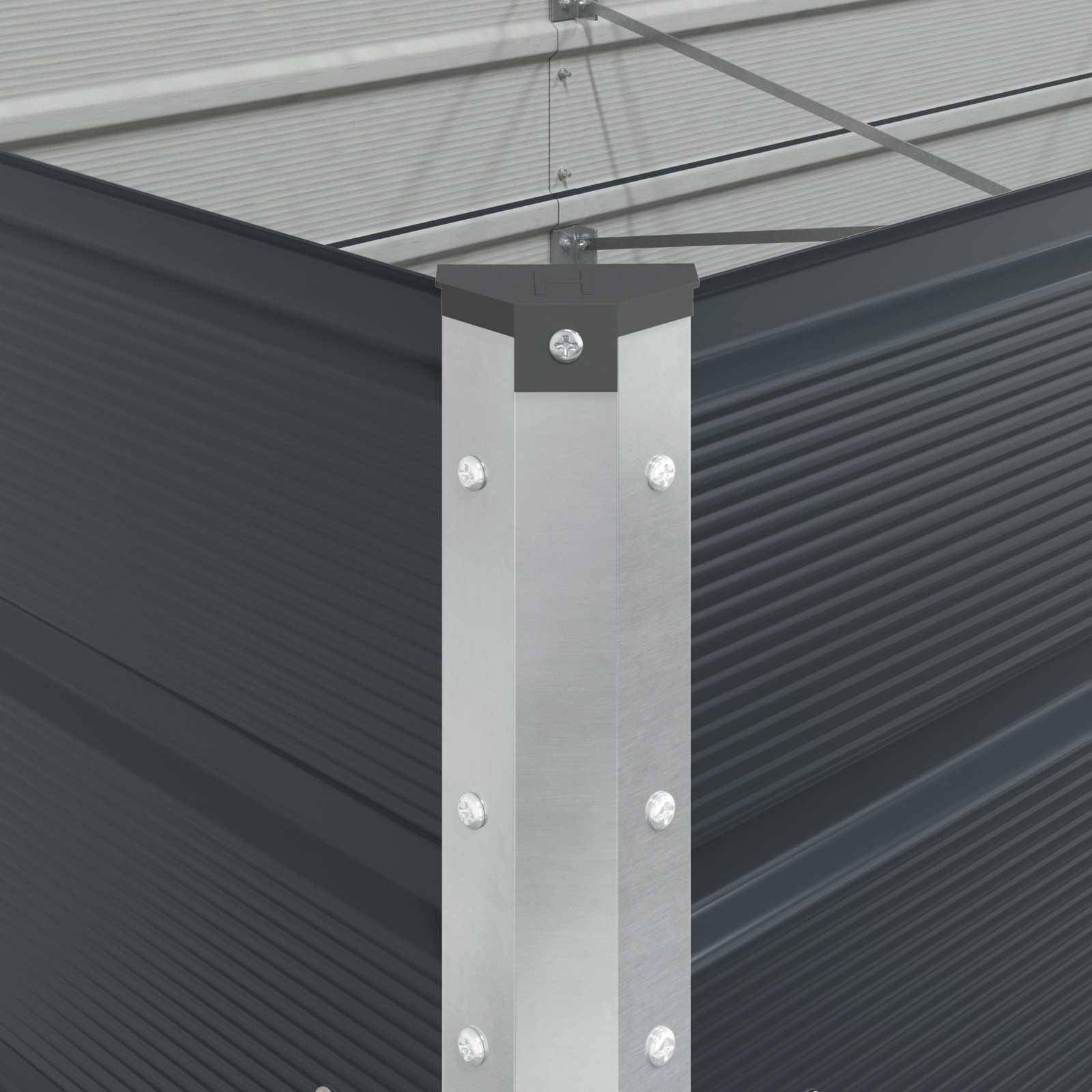 Jardinière acier galvanisé anthracite 195 x 100 x 45 cm - PANGIVO - Image 9