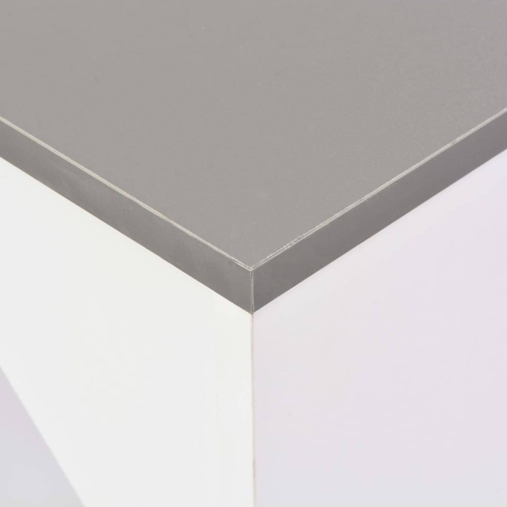 Helloshop26 - Table haute mange debout bar bistrot avec tablette amovible blanc 138 cm - Image 2