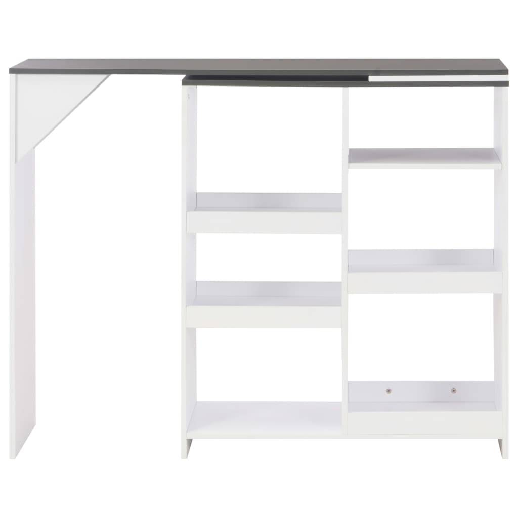 Helloshop26 - Table haute mange debout bar bistrot avec tablette amovible blanc 138 cm - Image 3