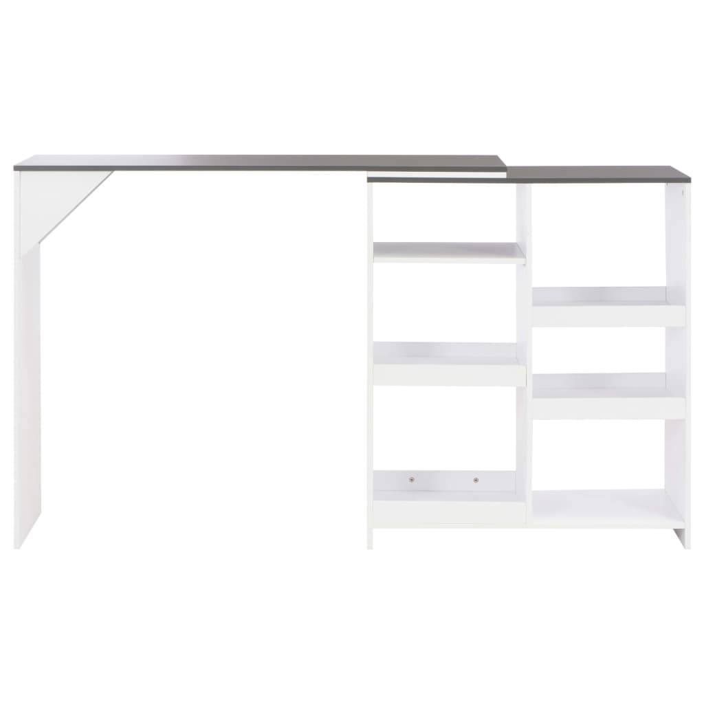 Helloshop26 - Table haute mange debout bar bistrot avec tablette amovible blanc 138 cm - Image 4