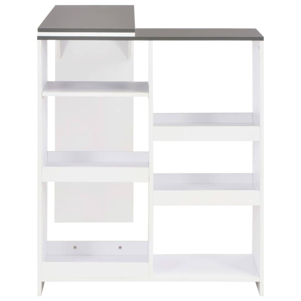 Helloshop26 - Table haute mange debout bar bistrot avec tablette amovible blanc 138 cm - Image 5