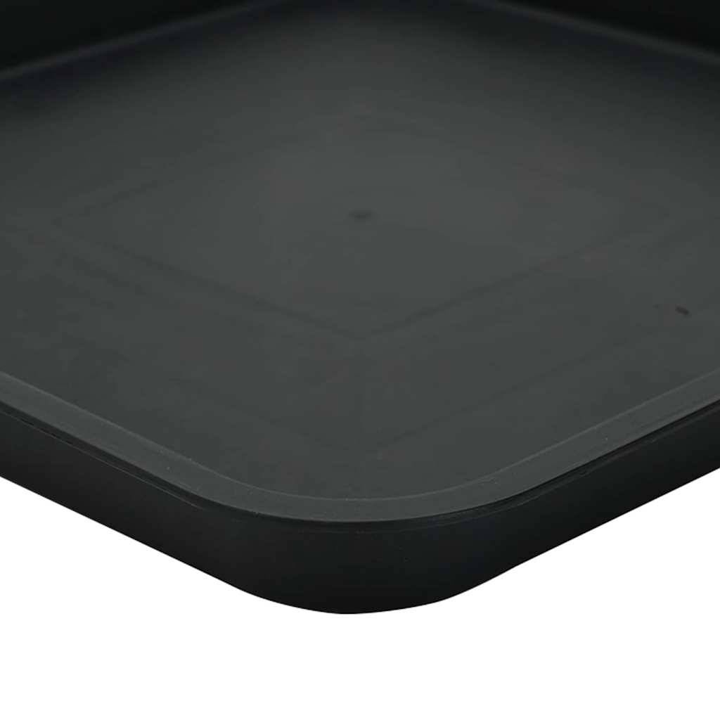ComfortXL - Lot de 6 pots carrés plastique terrasse balcon drainage intégré 43x43x33,5cm noir - ComfortXL Outdoor Living - Image 8