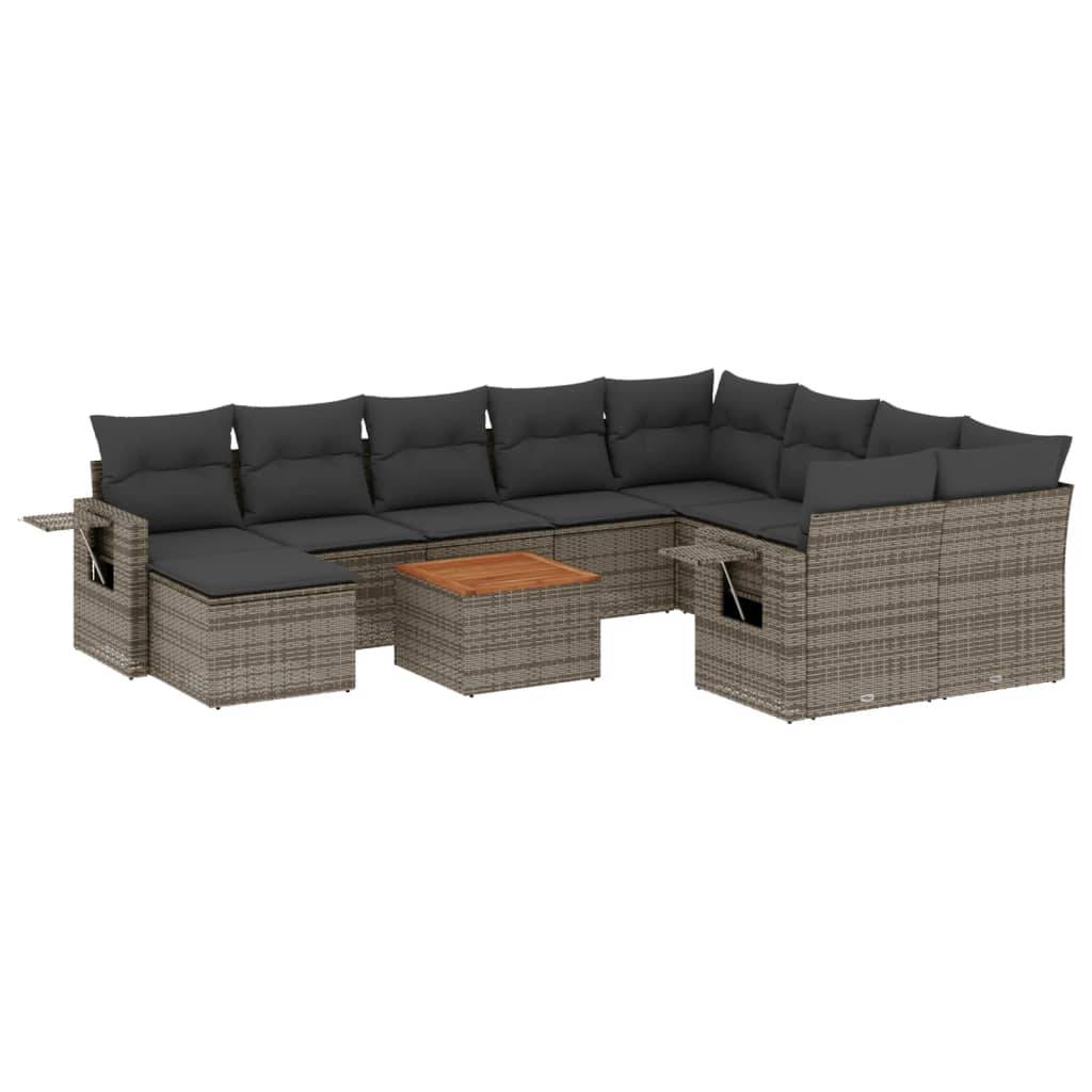 ComfortXL - Salon de Jardin Bas 10 Places en Poly Rotin Gris avec Pouf Modulable et Coussins Déhoussables – ComfortXL Outdoor Living - Image 2
