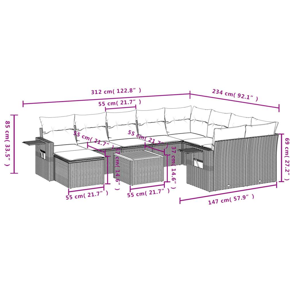 ComfortXL - Salon de Jardin Bas 10 Places en Poly Rotin Gris avec Pouf Modulable et Coussins Déhoussables – ComfortXL Outdoor Living - Image 10
