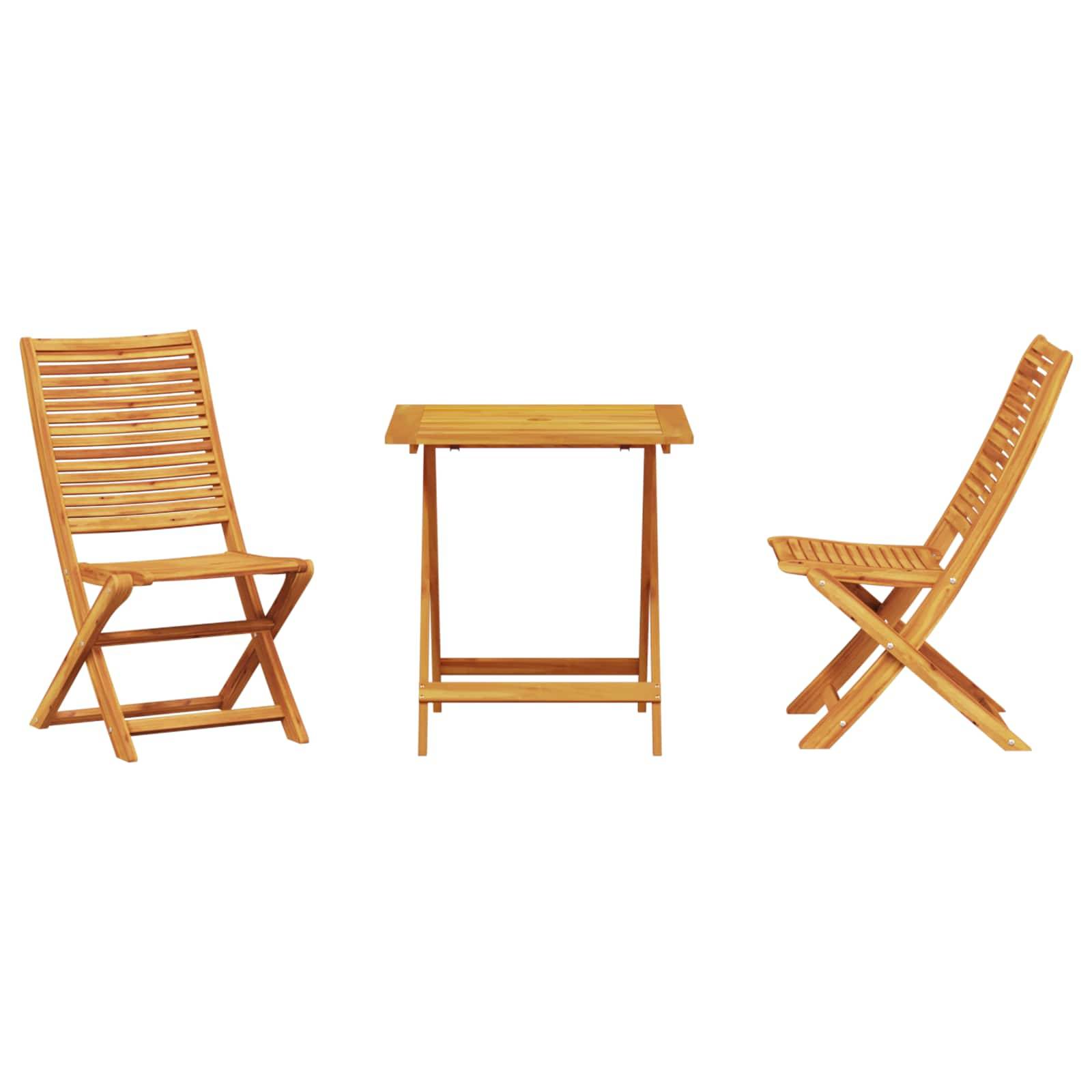 Vidaxl - Ensemble bistro pliant 3 pcs-Salons de jardin Marron Bois d'Acacia Massif 206267 - Image 7
