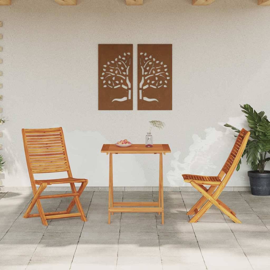 Vidaxl - Ensemble bistro pliant 3 pcs-Salons de jardin Marron Bois d'Acacia Massif 206267 - Image 4