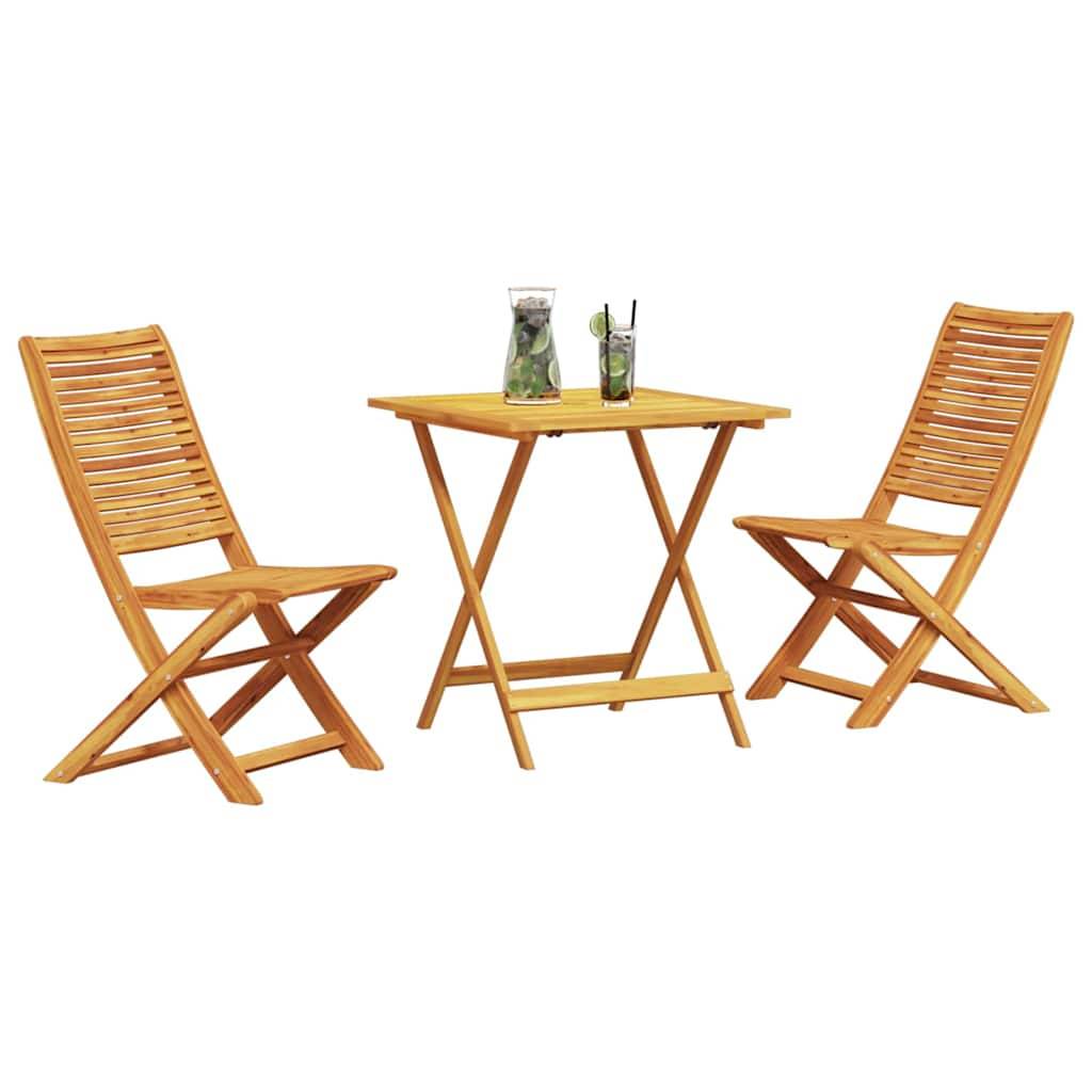 Vidaxl - Ensemble bistro pliant 3 pcs-Salons de jardin Marron Bois d'Acacia Massif 206267 - Image 3