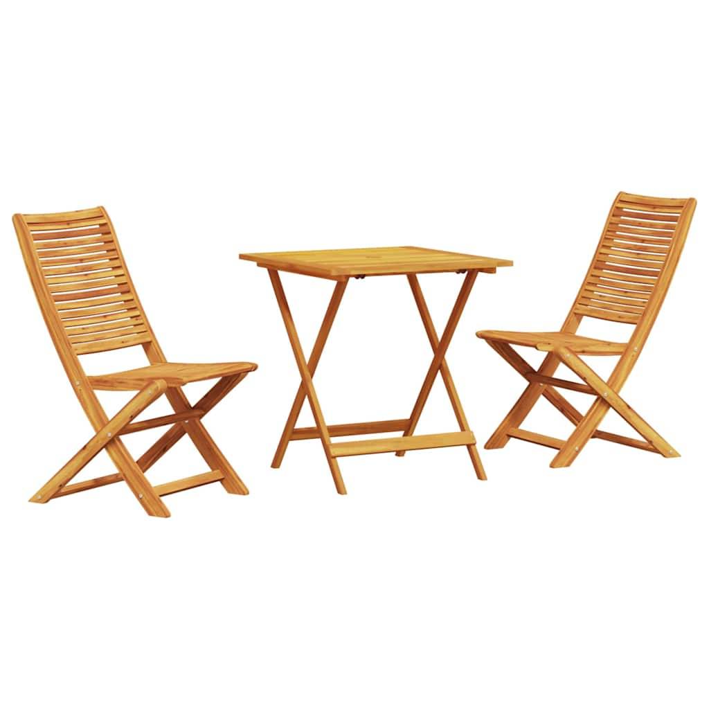 Vidaxl - Ensemble bistro pliant 3 pcs-Salons de jardin Marron Bois d'Acacia Massif 206267 - Image 2