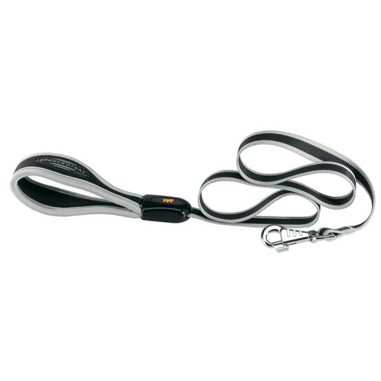 Ferplast - Ferplast Laisse pour chien en nylon ERGOCOMFORT G15/120, Poignée ergonomique, Rembourrage doux, Longueur 120 cm x 2 cm, Argent - Image 1