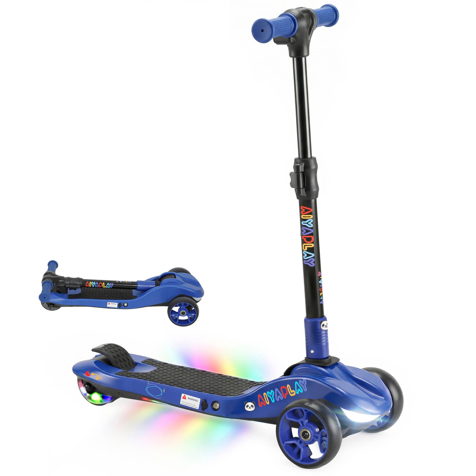 Trottinette électrique pour enfants 6+ ans, pliable 3 roues démarrage zéro, vitesse maximale 8 km/h 64 x 29 x 83 cm bleu - Image 2