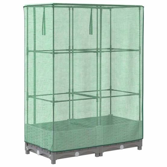Bac Potager sur Pieds avec Housse de Serre, Imitation Rotin Gris Clair 80cm – ComfortXL Outdoor Living - Image 6