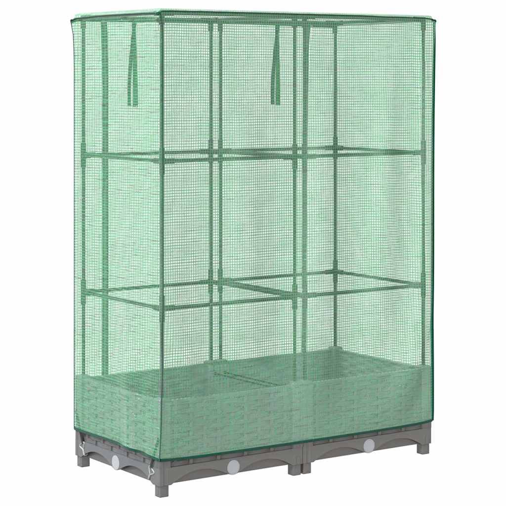 Bac Potager sur Pieds avec Housse de Serre, Imitation Rotin Gris Clair 80cm – ComfortXL Outdoor Living - Image 6