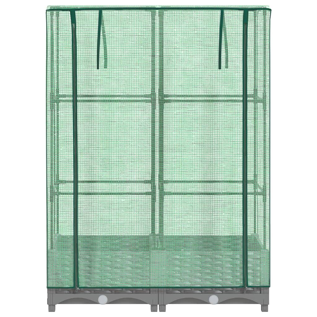 Bac Potager sur Pieds avec Housse de Serre, Imitation Rotin Gris Clair 80cm – ComfortXL Outdoor Living - Image 4