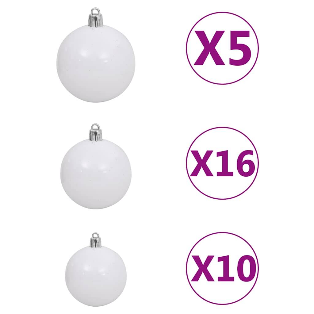 ComfortXL - Grand sapin de Noël artificiel effet neige LED et boules blanc 210cm – ComfortXL Outdoor Living - Image 7