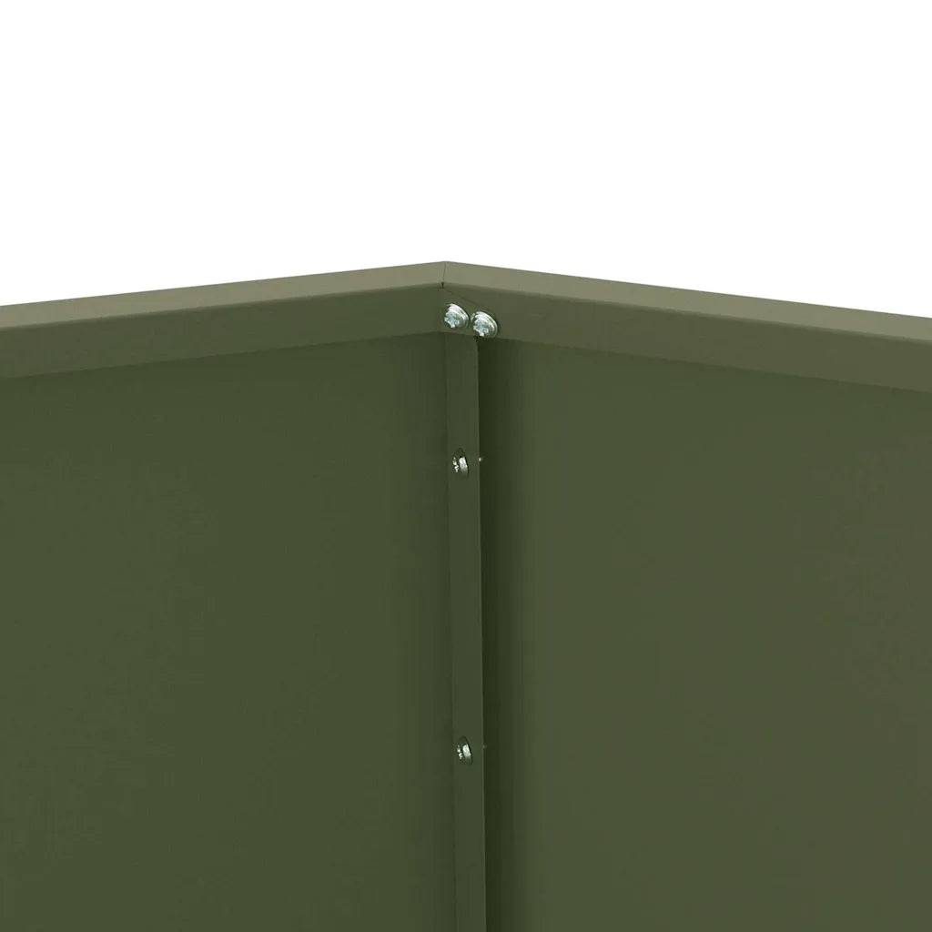 Helloshop26 - Jardinière rectangulaire extérieure 50 x 50 x 40 cm durable style chic en acier vert olive - Image 4