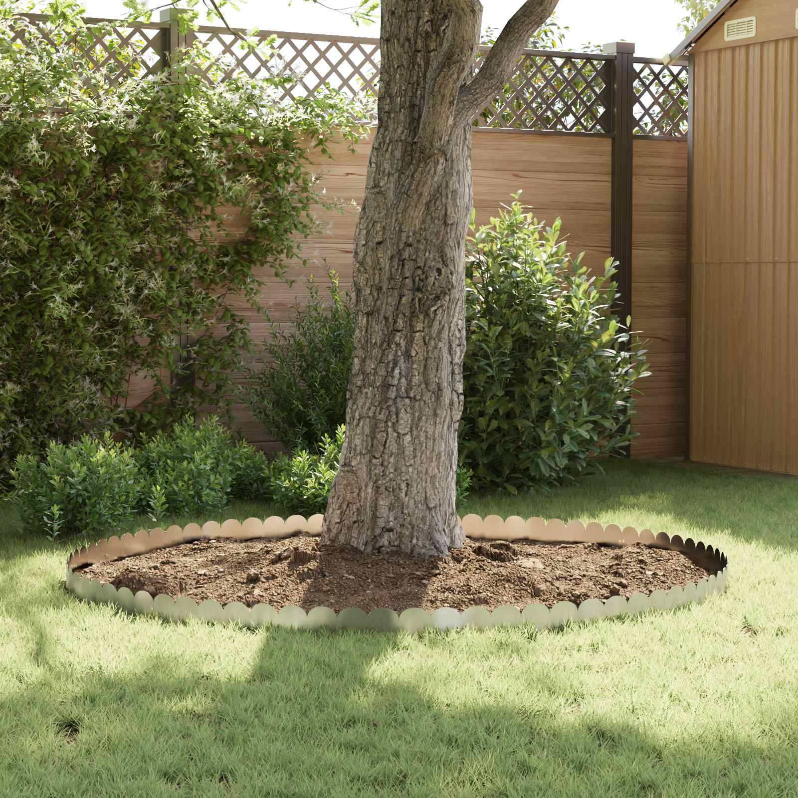Bordure pelouse acier séparation jardin aménagement parterres 20 pcs 103x15cm argenté - ComfortXL Outdoor Living - Image 4