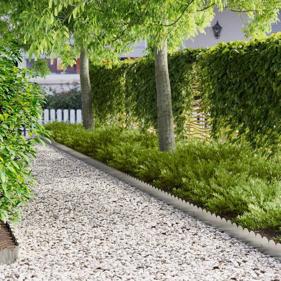 Bordure pelouse acier séparation jardin aménagement parterres 20 pcs 103x15cm argenté - ComfortXL Outdoor Living - Image 1