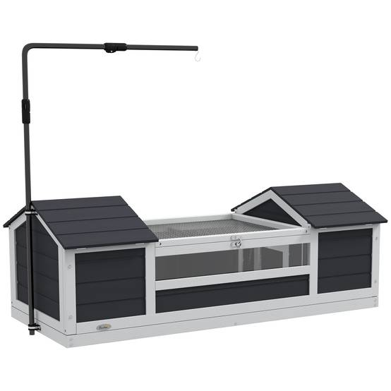 Enclos pour tortue bois gris 120 x 56.5 x 43 cm - PANGIVO - Image 1