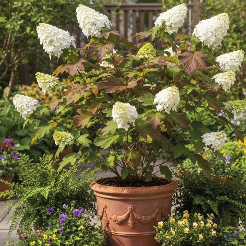 Hortensia à feuilles de chêne Amethyst, Hydrangea quercifolia à fleurs Rose - feuillage Caduc - Pot de 1,5L - 20/40 cm-  hauteur à maturité De 1,00 m - Image 3