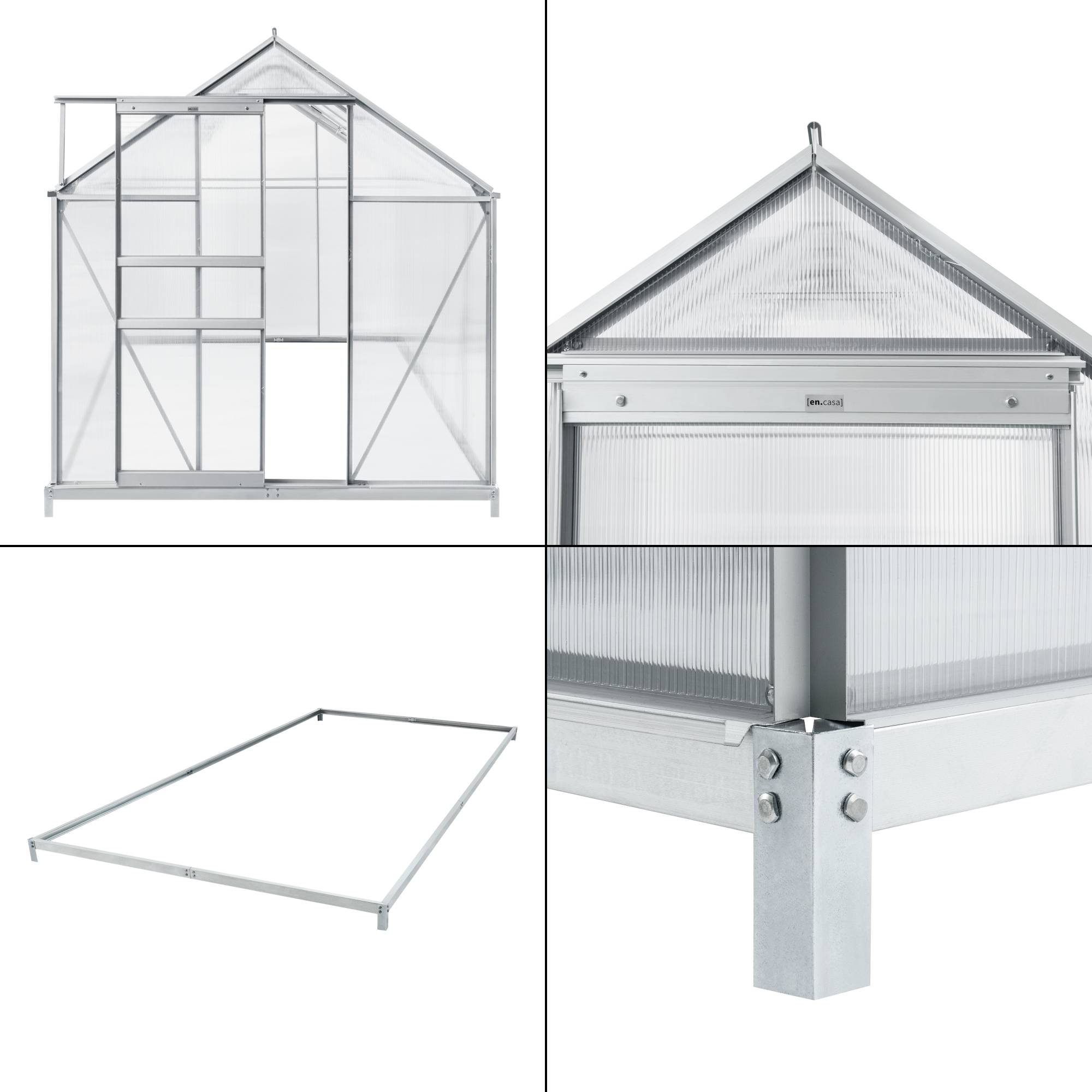 [en.casa] - Serre de jardin Oisterwijk à porte coulissante en polycarbonate 7,03 m² [en.casa] - Image 5