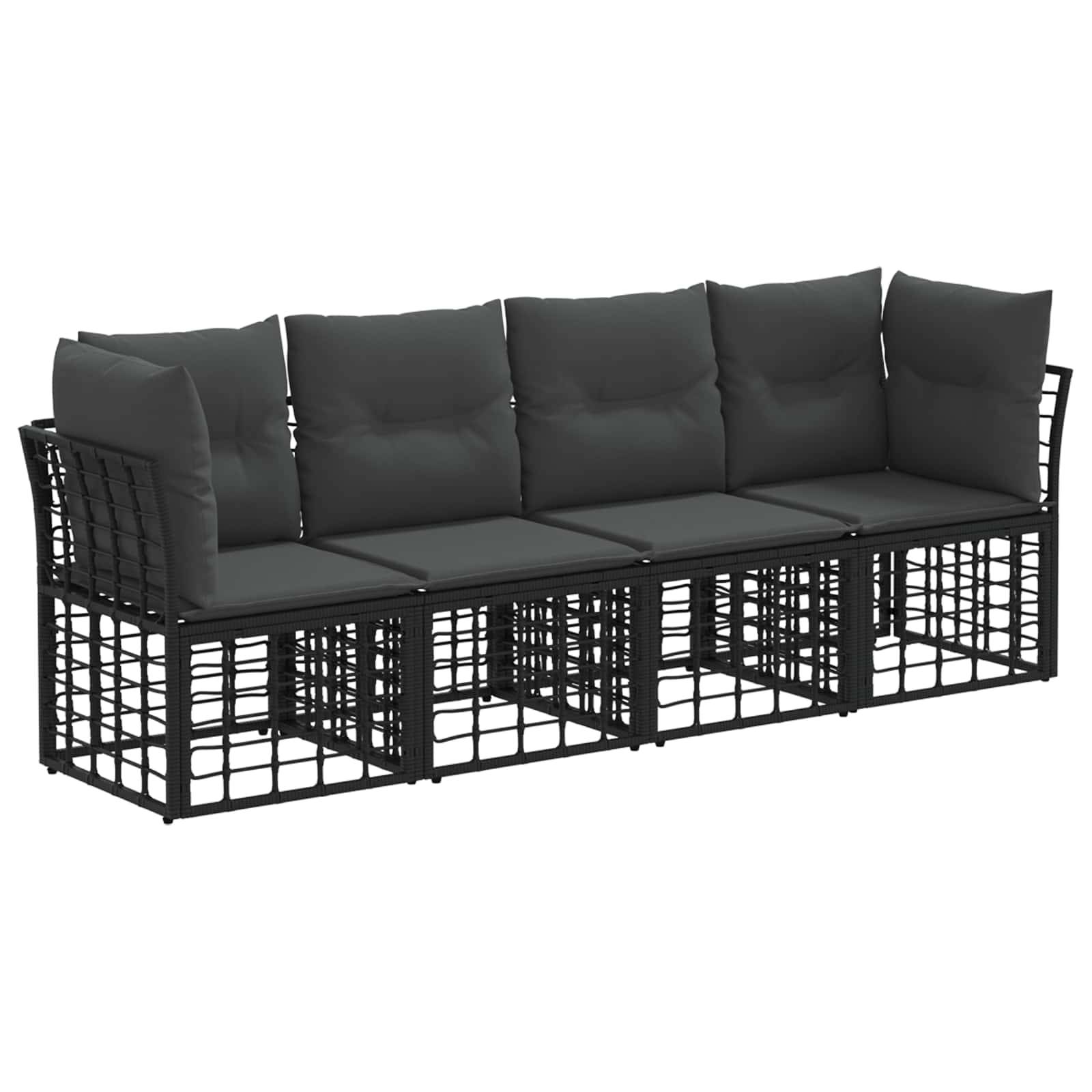 Vidaxl - Ensemble de canapés d'extérieur 4 place-Salons de jardin Noir Polyester 248627 - Image 2