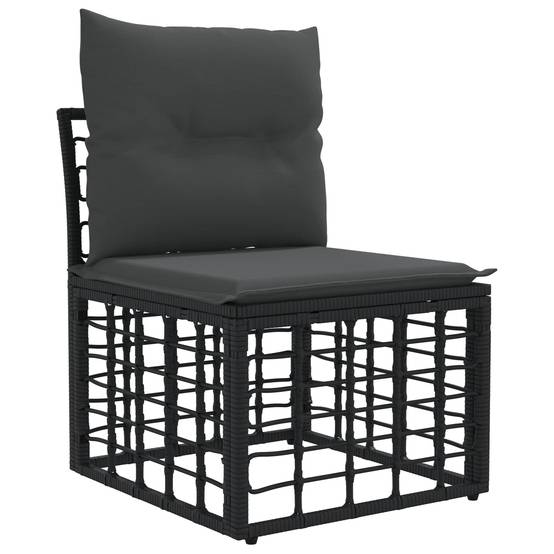 Vidaxl - Ensemble de canapés d'extérieur 4 place-Salons de jardin Noir Polyester 248627 - Image 4