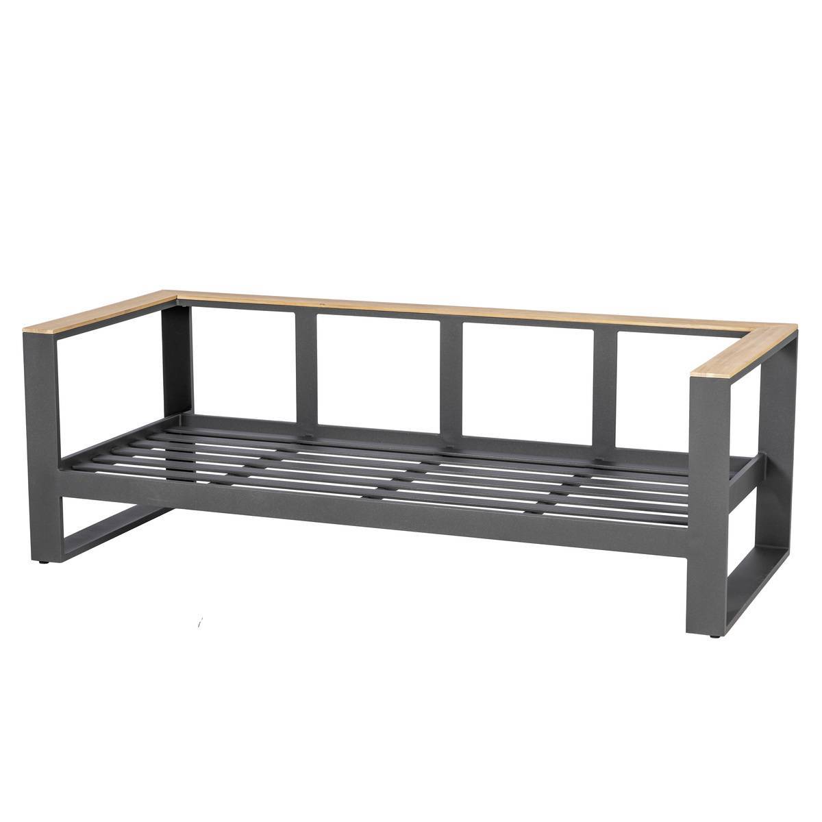 Hesperide - Canapé de jardin "Emperia" graphite en aluminium traité époxy et acacia Hespéride - Image 2