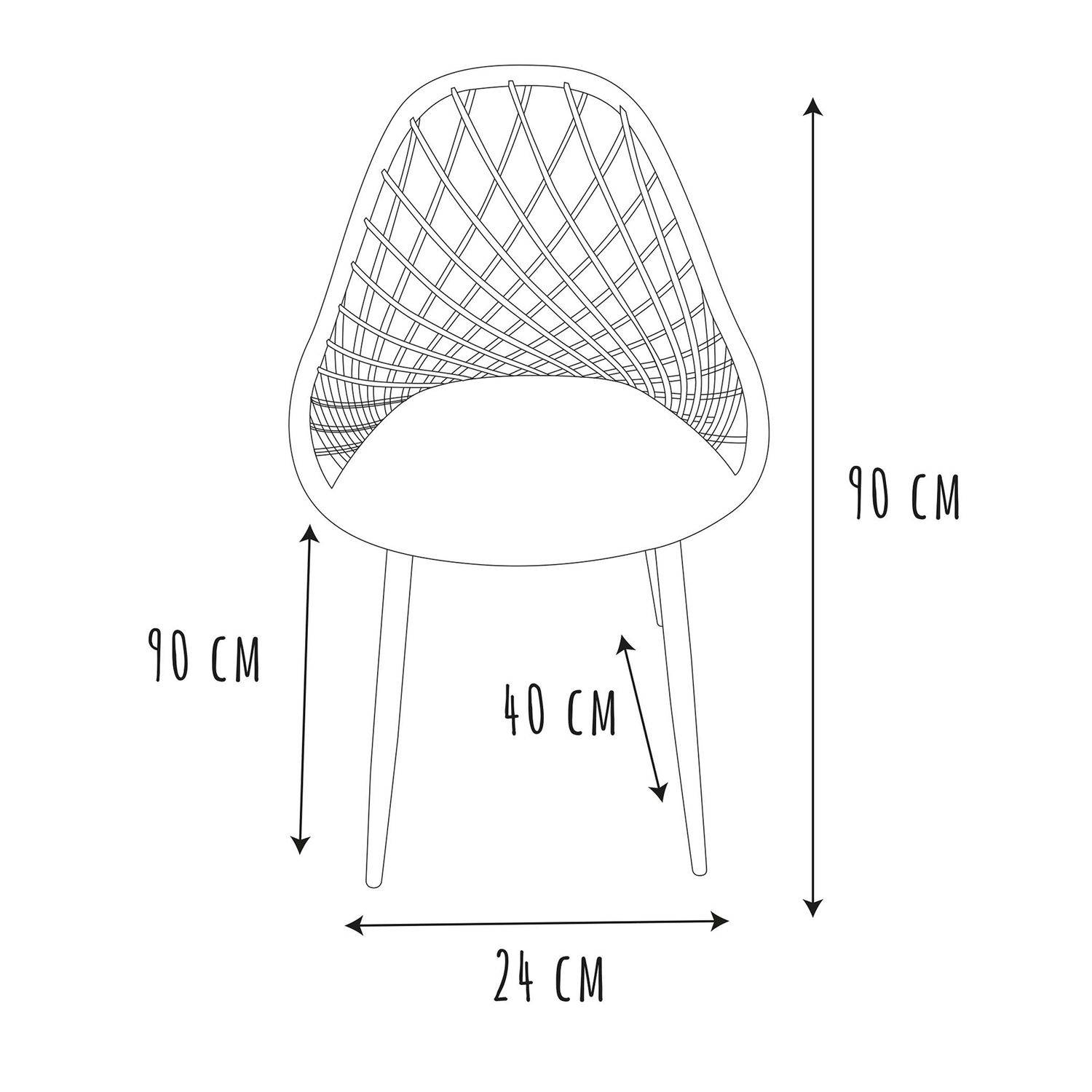 Sans Marque - Lot de 4 chaises d'extérieur Malaga en polypropylène - Toilinux - Image 3