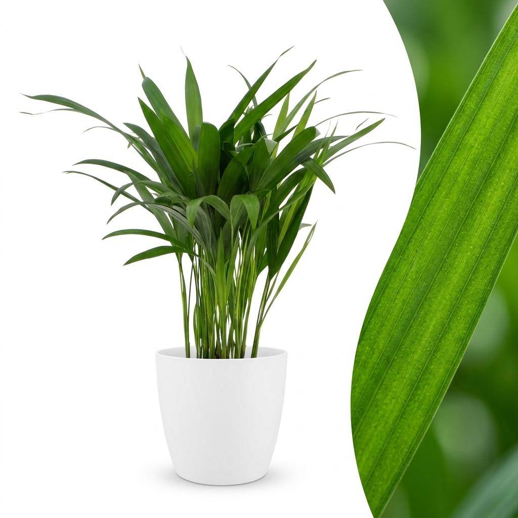 Palmier Areca - Dypsis lutescens - avec pot blanc - Ø12cm - ↕45cm - Plantes d’intérieur - Image 1