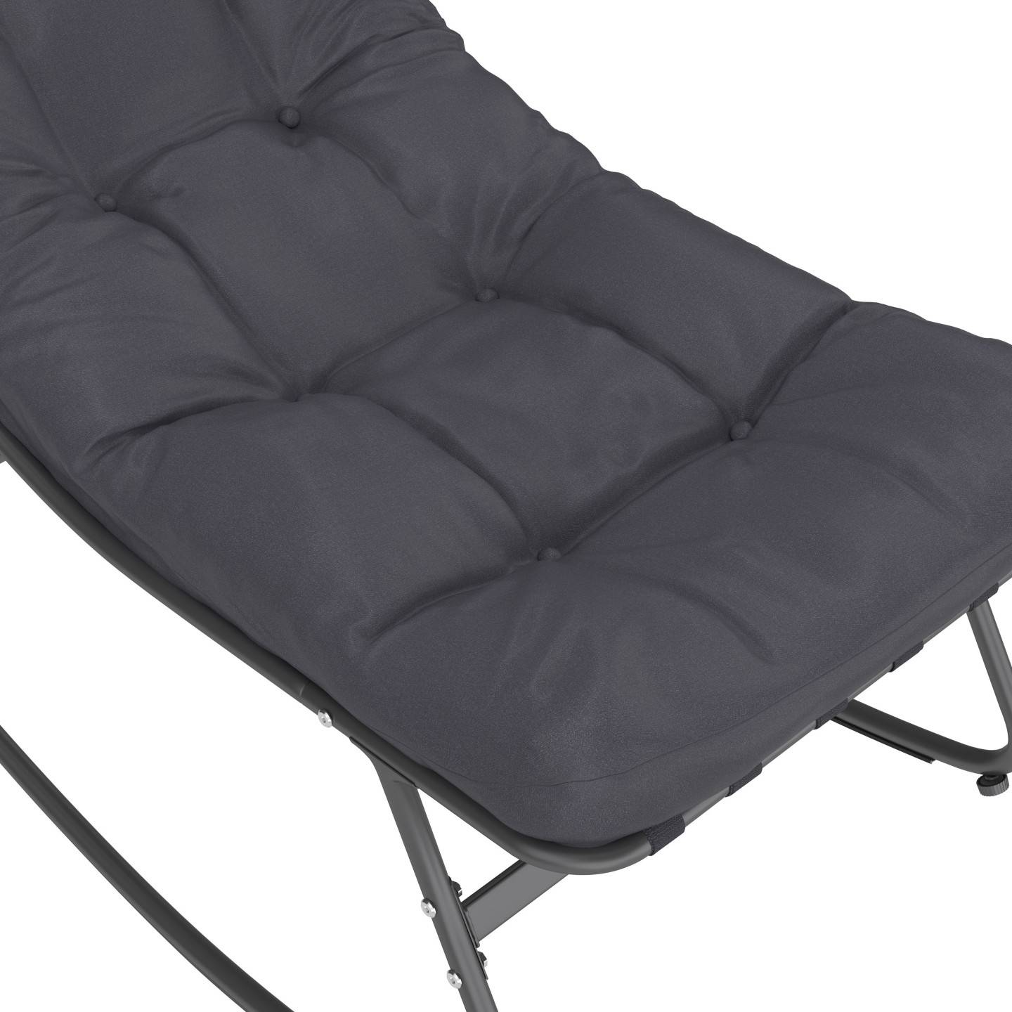 Lot de 2 fauteuils de jardin à bascule ARONA gris anthracite coussin gris - Image 7