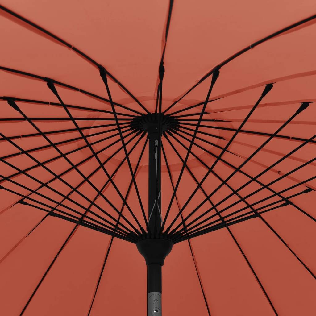 Helloshop26 - Parasol d'extérieur et mât avec aluminium 270 cm terre cuite - Image 4