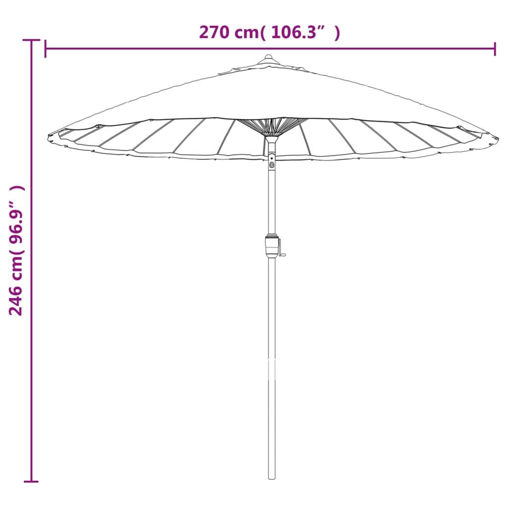 Helloshop26 - Parasol d'extérieur et mât avec aluminium 270 cm terre cuite - Image 6