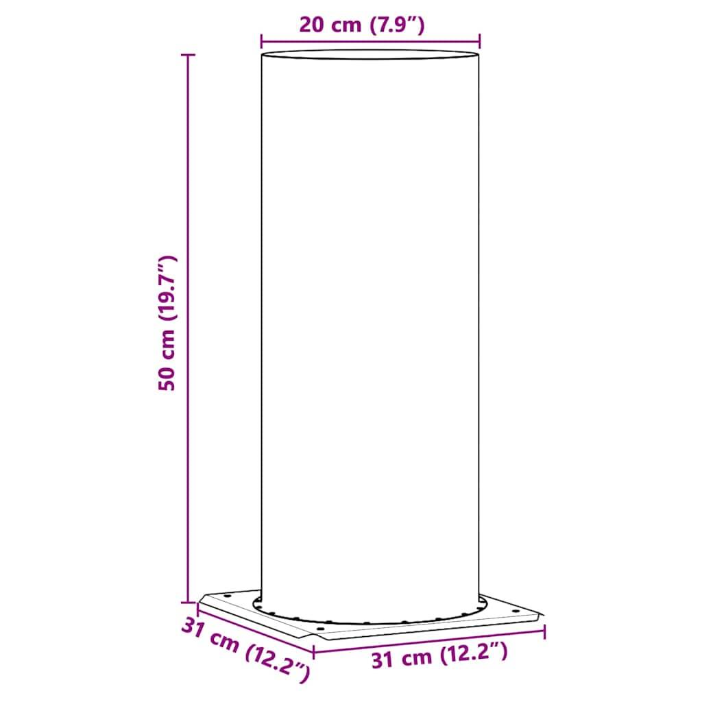 Extension de Conduit de Cheminée Acier Inox pour Jardin et Terrasse 31x31x50 cm Argenté - ComfortXL Outdoor Living - Image 6