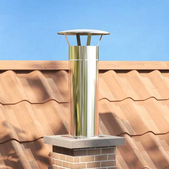 Extension de Conduit de Cheminée Acier Inox pour Jardin et Terrasse 31x31x50 cm Argenté - ComfortXL Outdoor Living - Image 1