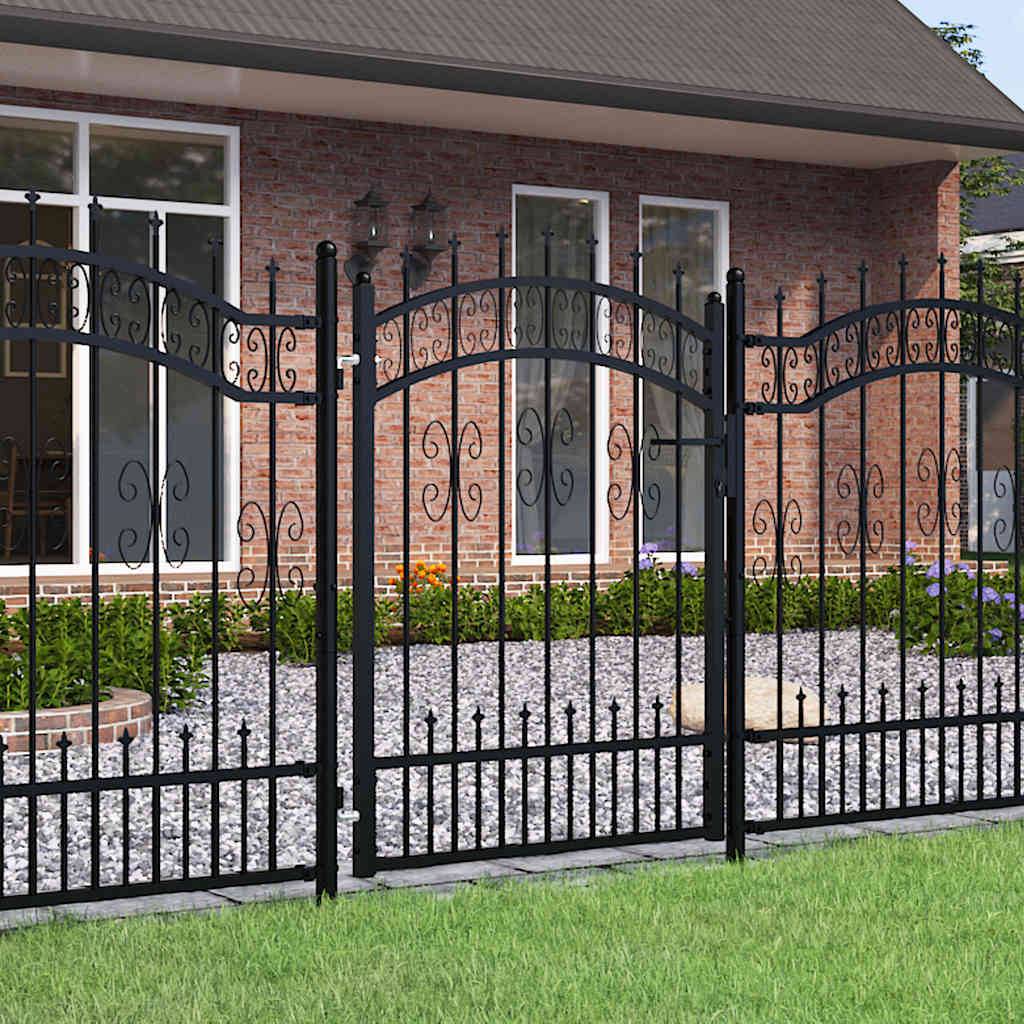 ComfortXL - Portillon de Jardin Sécurisé Acier Pointe de Lance pour Clôture Noir 103x125 cm – ComfortXL Outdoor Living - Image 1