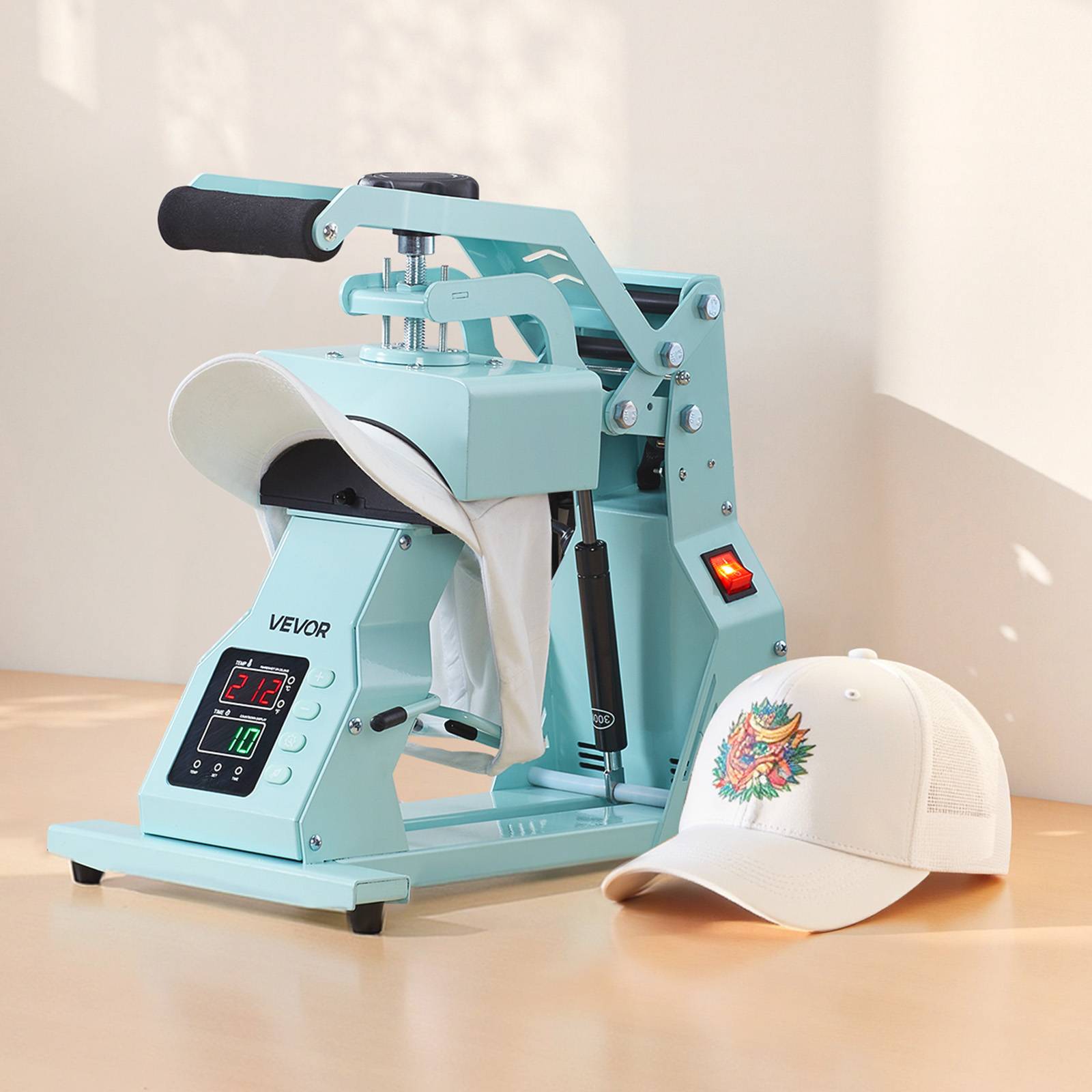 Vevor - VEVOR Presse à Chaud pour Casquettes Chapeaux avec 2 Platines pour HTV Vert - Image 8