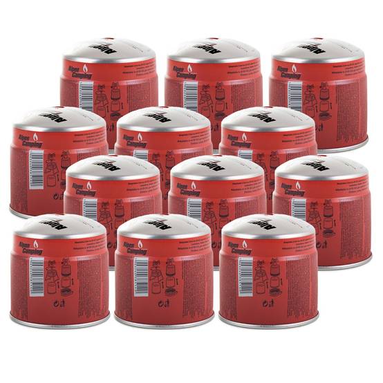 Pack de 12 Cartouches de gaz 190g Perçable Butane Propane Sécurité stop-gaz ALPENTECH - Image 1