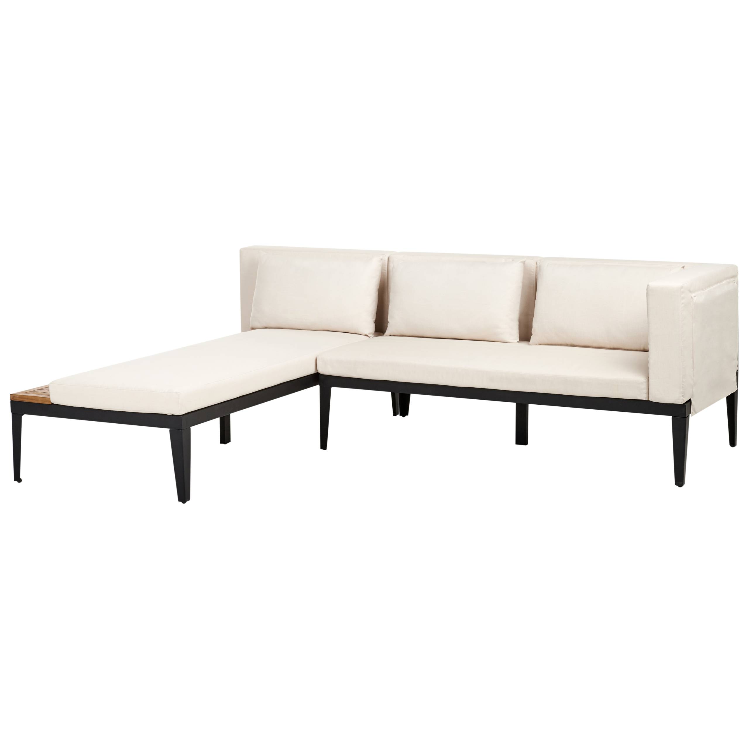 Canapé d'angle en bois avec table basse - Image 5