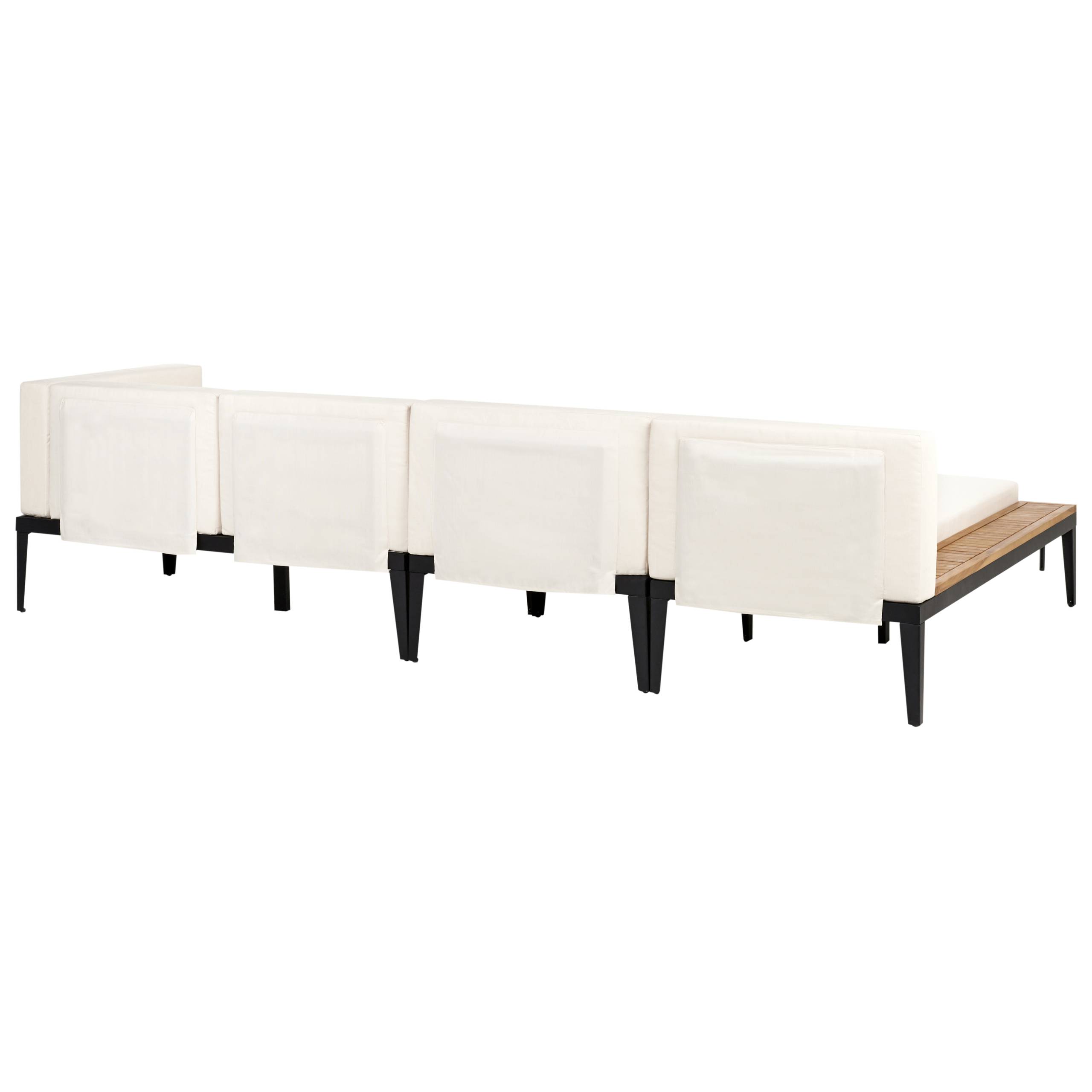 Canapé d'angle en bois avec table basse - Image 4