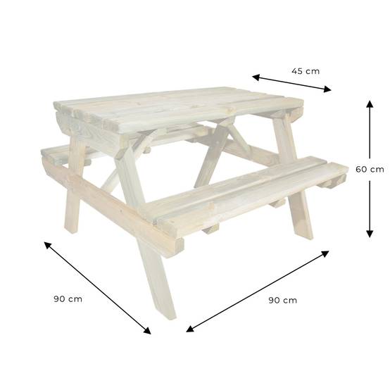 Table de pique-nique Fontainebleau + table de pique-nique enfant - Cémonjardin - Image 6