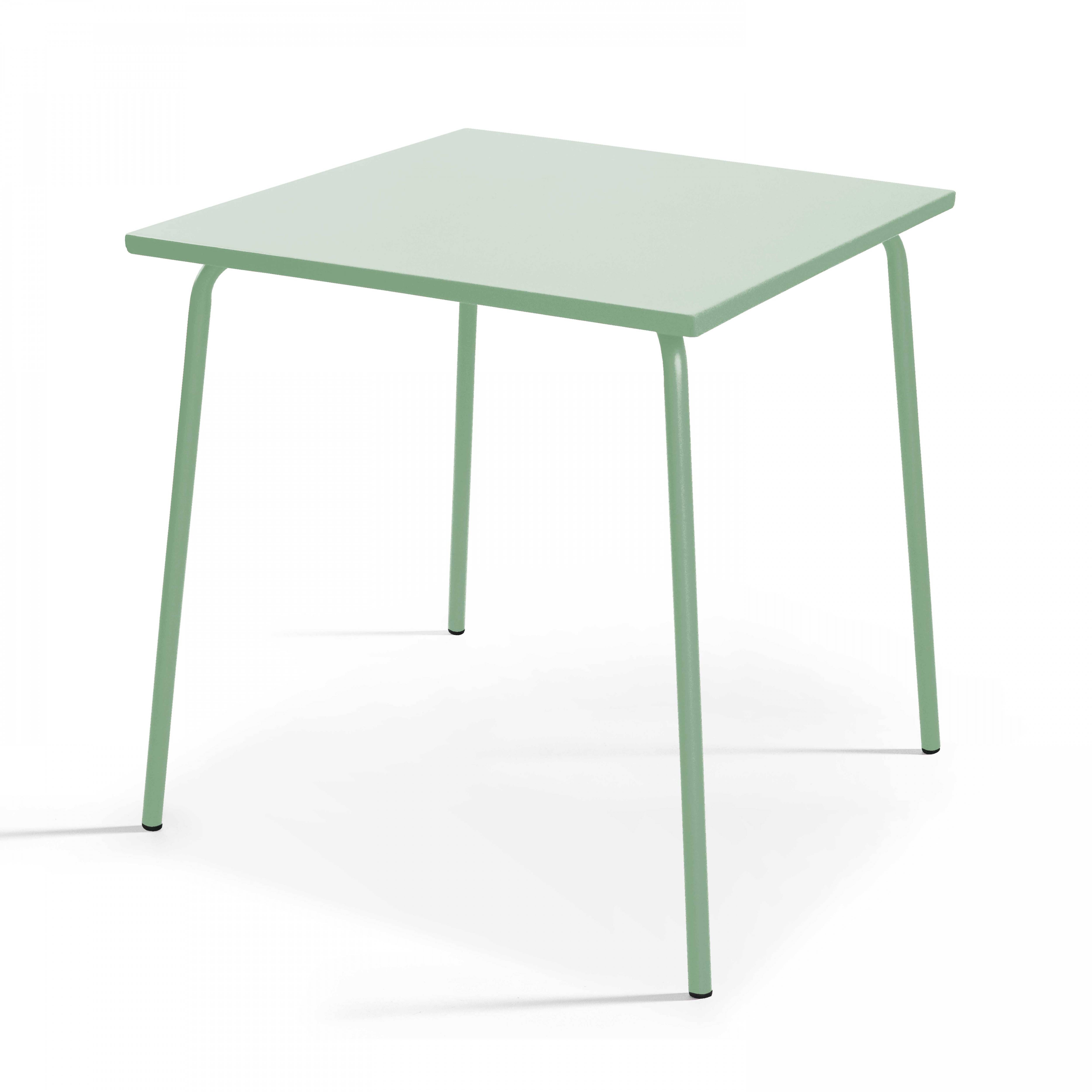 Oviala - Ensemble table de jardin carrée et 2 chaises bistrot vert sauge Palavas - Oviala - Image 2