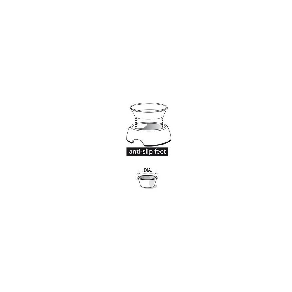 Flamingo - Gamelle double blanche 350 ml et 160 ml ø 11 et ø 14 cm  Chien ou chat - Image 2