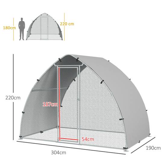 Grand Enclos Poulailler Acier Extérieur 5.75 m² - Parc Grillagé avec Toit Anti-UV - ComfortXL Outdoor Living - Image 5