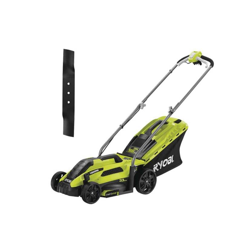 Ryobi - Pack RYOBI Tondeuse électrique 1300W Coupe 33cm RLM13E33S - Lame de tondeuse électrique 33cm RAC420 - Image 1